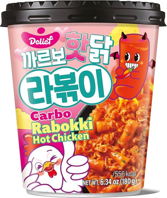 Hovedbilde DELIEF Carbo Hot Chicken Flavor Rabokki 180g.