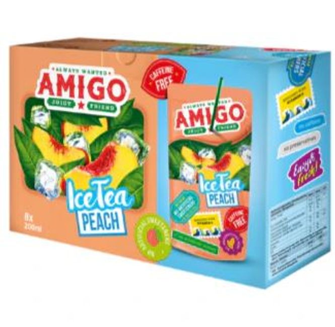 Hovedbilde Amigo Ice Tea Peach 200ml*8st.