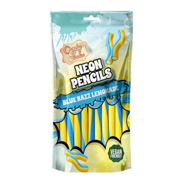 Candy Paradise Neon Pencils Blue Razz Lemonade 130g. Halal/ Vegan