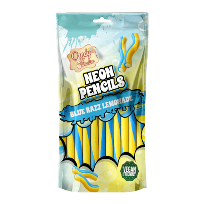 Candy Paradise Neon Pencils Blue Razz Lemonade 130g. Halal/ Vegan