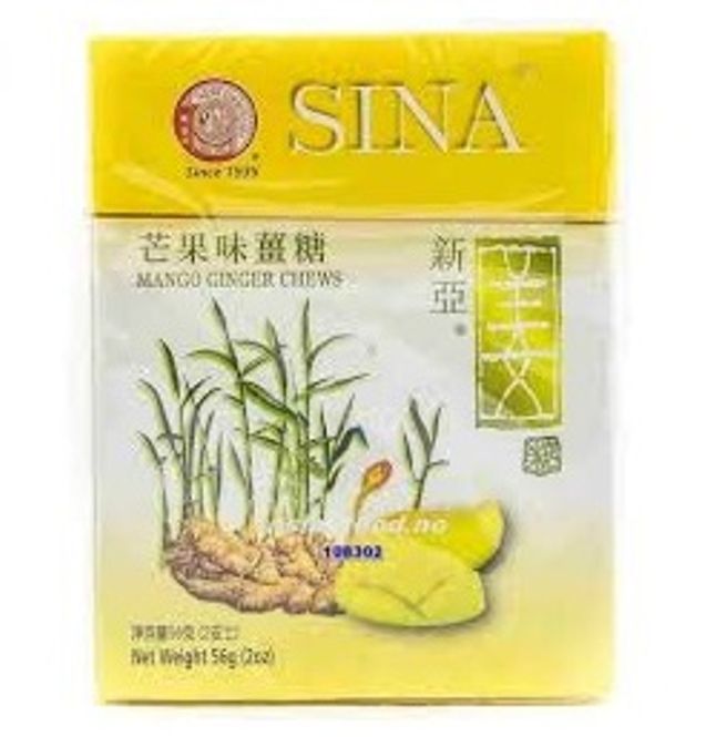 Hovedbilde Sina Ingefær Sukkertøy m/ Mango Smak 56g.