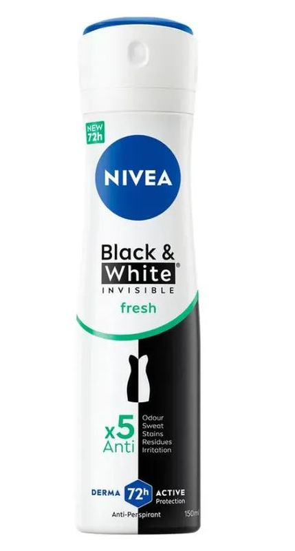 Nivea Deo- Spray Black& White Fresh Kvinne 150ml.