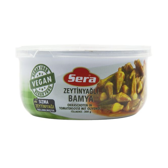 Hovedbilde Sera Bakt Økra i Tomat Saus 300g.