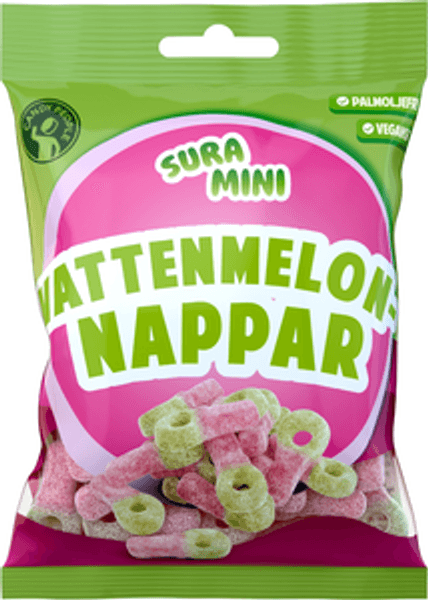 Sura Mini Vannmelonnappar Candy People 70g