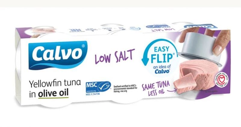 Calvo Tuna Yellov i Olivenolje Lite Salt 80g*3pk.