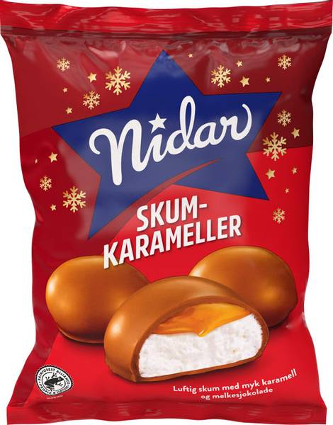 Nidar Skumkarameller 190g.
