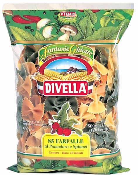 Divella Farfalle 85 Farger Pasta 500g.