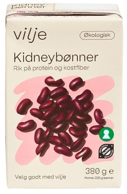 Hovedbilde Vilje Kidneybønner Økologisk  380g.