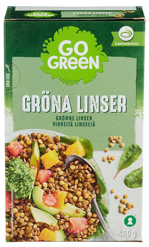 Gogreen Grønn Linser 400g.
