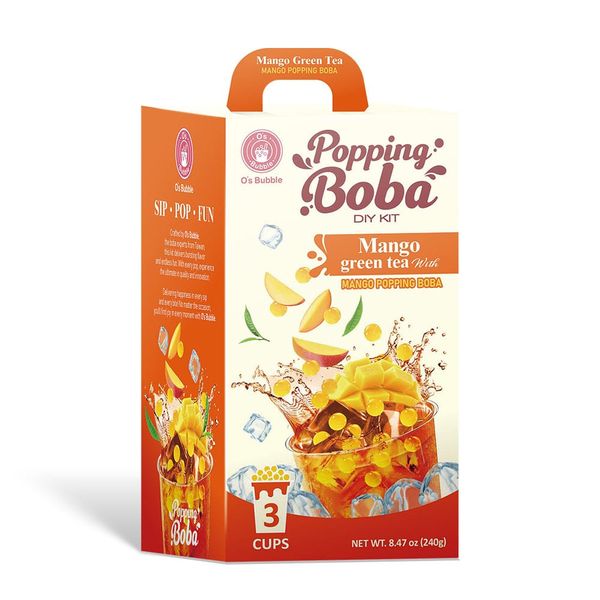 Popping Boba Diy Kit Mango Green Tea O's 240g./3Cups