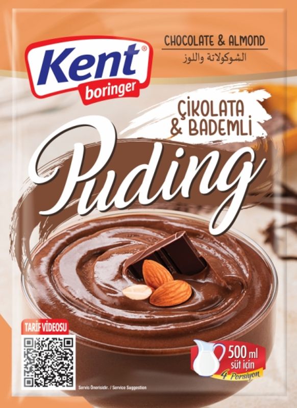 KENT PUDDING SJOKOLADE M/ MANDLER 100g.