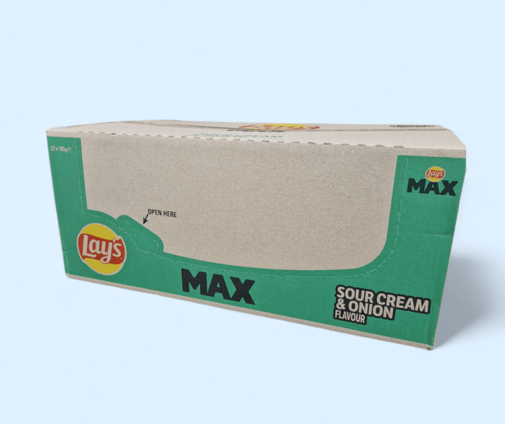 Lay's Sour Cream&Onion Max 185g*22st./Hele Kartong-Dato