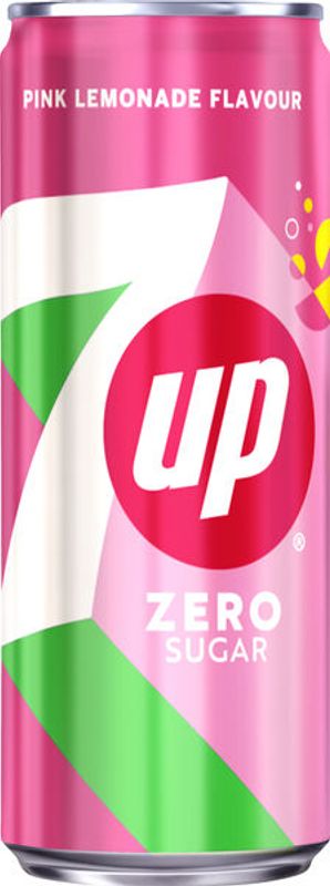7UP ZERO PINK LEMONADE 330ml. Sverige