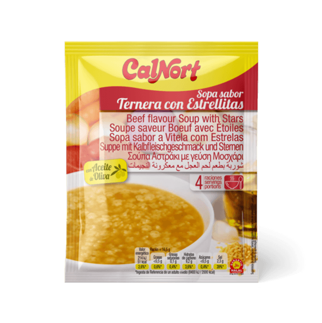 Hovedbilde Calnort Suppe m/Biffsmak Pulvermiks/Halal  66g.